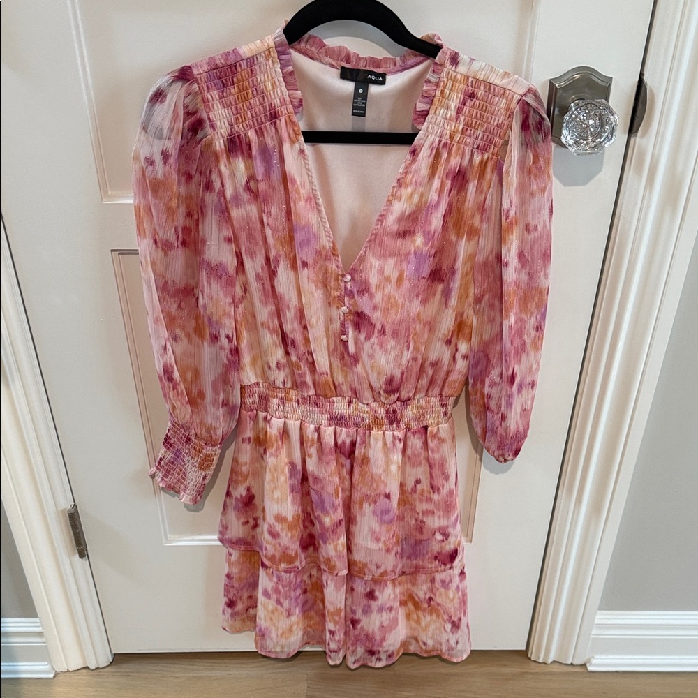 Floral Pink and Orange Women's Dress